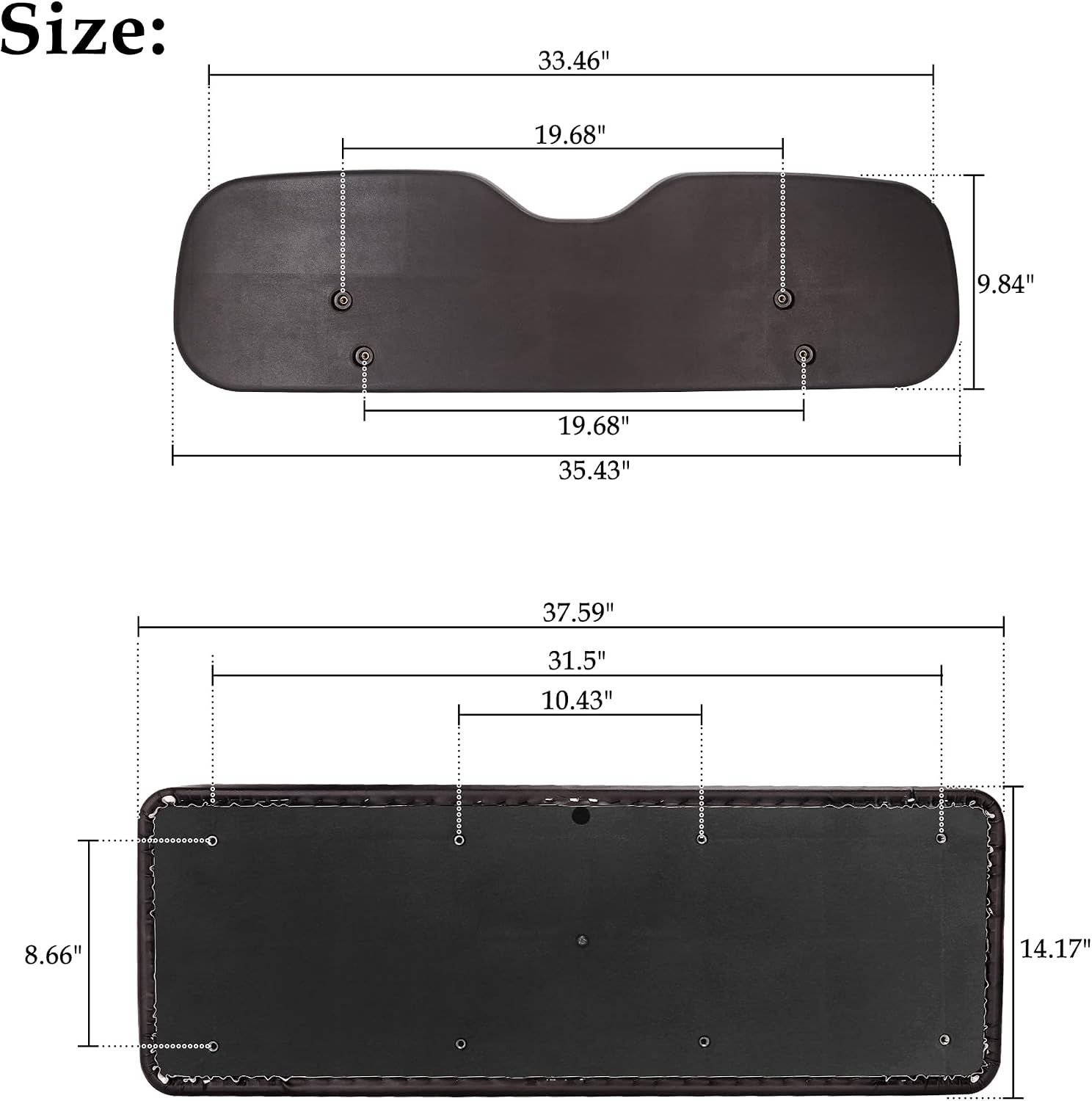 10L0L Deluxe Golf Cart Rear Seat Replacement Cushion, Soft Back Seat Cushion for Yamaha, EZGO RXV TXT, Club Car DS precedent and other 4&6 passengers Golf Carts with Flip Rear Seats